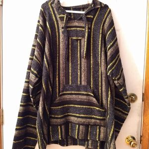 Mens woven pullover get hoodie